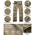 thumbnail image 6 of TRGPSG Men's Casual Tear-rsesistant Work Cargo Pant Camo Outdoor Hiking Pants with Pockets(No Belt),Khaki 36x32, 6 of 7