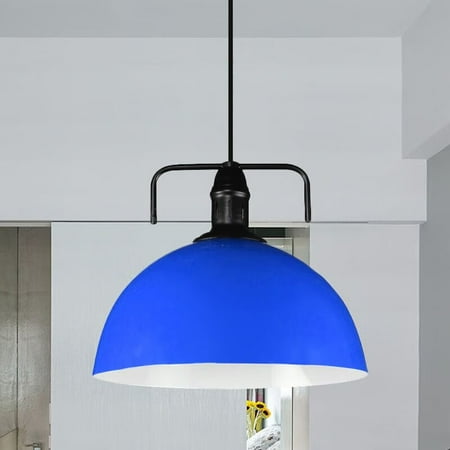 

Litfad 1 Light Metal Pendant Light Vintage Indoor Hanging Ceiling Light 12 W Blue