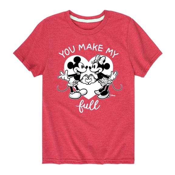 Disney - Mickey & Friends - Mickey & Minnie - You Make Me Full - Toddler And Youth Short Sleeve Graphic T-Shirt