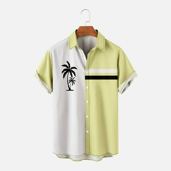 Azrian Shirt for Men's Summer Fashion Hawaiian Style Short Sleeve Casual Shirts