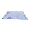thumbnail image 2 of Ahgly Company Machine Washable Indoor Round Solid Blue Modern Area Rugs, 5' Round, 2 of 4