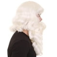 thumbnail image 6 of HPO Adult Men's Santa Wig & Beard | White Color Christmas Party Cosplay Wig | Synthetic Fiber, 6 of 9