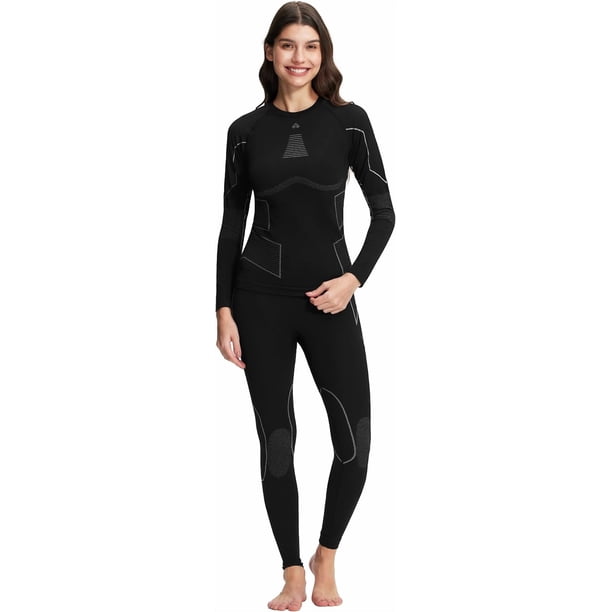 Ropa interior térmica para mujer, diseño térmico de manga larga para mujer, capa base para clima frío