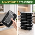 thumbnail image 6 of Vaparinckl 50 Pack (100-Piece) Meal Prep Containers, Reusable Food Storage Containers with Lids, To Go Take Out Plastic Food Storage, Microwave Freezer Dishwasher Safe, 2 Compartment, 6 of 8