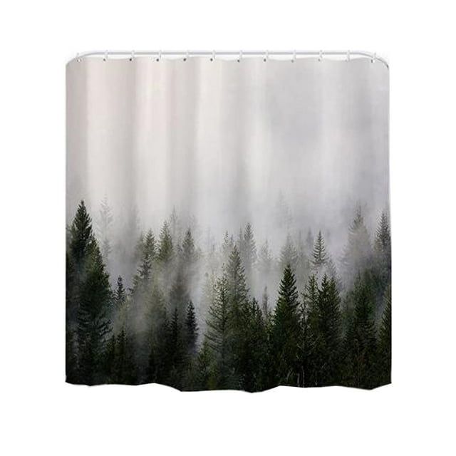 71 Inch Extra Long Nature Shower Curtain Bathroom With Hooks