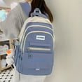 thumbnail image 3 of Women Schoolbag Large Capacity Adjustable Shoulder Strap Multi-pocket Space Saving Strong Load Bearing Storage Multifunction Teens Girl Casual Daypack Bag Student Supply, 3 of 11