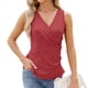 thumbnail image 3 of Camisetas Sin Mangas de Verano para Mujer, Informales, con Bordado de Ojales, Cómodas, con Diseño de Botones, Corte Entallado, Básicas. Rojo S, 3 of 10