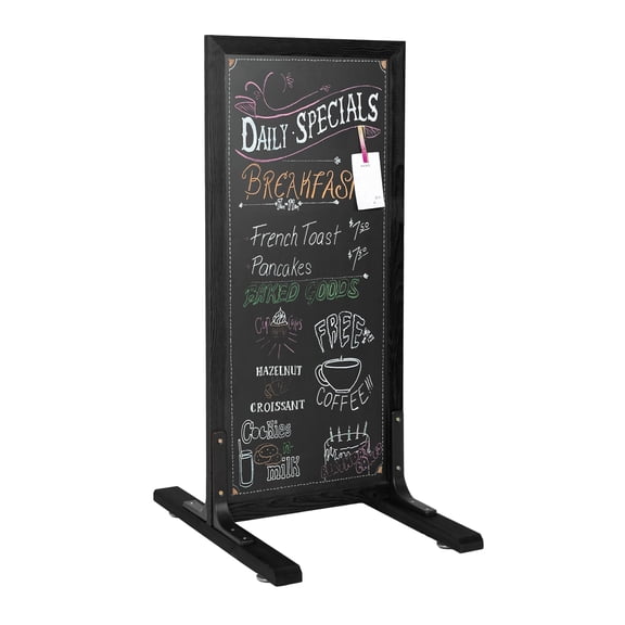 Ilyapa Large Chalk Board Sign - Free Standing Sidewalk Easel - Outdoor Menu for Restaurant, Food Truck, Party, or Wedding - 42x18 Inch - Black