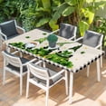 thumbnail image 2 of St. Patrick's Day Table Cloths for 4 Foot Rectangle Tables, Green Shamrock Gnomes Gold Coin Beige Patio Waterproof Elastic Fitted Tablecloths, Washable Rectangular Table Cover for Camping, 2 of 8