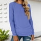 thumbnail image 1 of MHFRRA Camiseta Clásica de Manga Larga con Cuello Redondo, Blusa Suave y Cómoda para Uso Diario, Camisa Informal de Corte Relajado para La Temporada de Otoño. Azul, 1 of 6