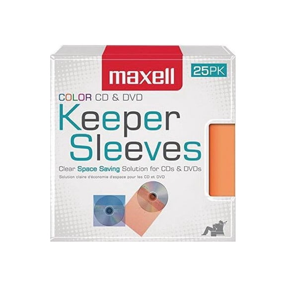 CheckOutStore 25 Maxell CD/DVD Assorted Colors Keeper Sleeves