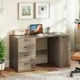 thumbnail image 4 of Costway 53" Computer Desk with Power Outlets Large Executive Desk with 4 Storage Drawers Gray, 4 of 10