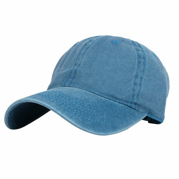 WITHMOONS Washed Twill Cotton Vintage Baseball Cap Dad Hat KZ10032 (Blue)