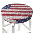 thumbnail image 3 of Susaid America Flag Glitter Print Elastic Bar Stool Cover Personalized Washable Stool Cover for Barbershop Home Bar Kitchen-13 inch, 3 of 7
