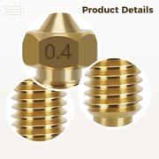 20 Pcs Nozzles, 0.4mm Brass 3D Printer Hotend, Smooth Inner Wall, M6 Thread, 0.8 x 0.2 in / 21 x 6 mm, High Compatibility Printer Parts for Kobra 3/Combo/S1