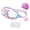 Blue pink transparen, variant on Yihuala Swim Goggles Wide View Frogs Swimming Glasses With Earplugs And Swim Hat for Swimming