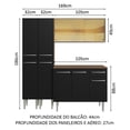 thumbnail image 3 of Madesa Gabinete de Cocina Integral Compacta 169 cm Emilly Rústico/Negro 09, 3 of 9