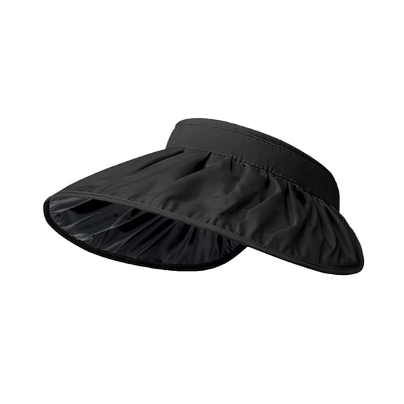 Ksopiavobs Womens Sun Visor Hat Wide Brim UV Sun Protection Roll Up Hairband Summer Ponytail Beach Hats Travel UPF 50