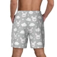 thumbnail image 3 of Kdxio Rabbit And Cloud Print Men's Swim Trunks with Compression Liner 7 Inch Inseam Quick Dry Swim Shorts, 3 of 7