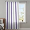 thumbnail image 4 of Purple Grey Striped Sheer Curtains 63 Inches Long, Minimalist Farmhouse Stripe Light Filering Curtains, Breathable Simi Curtain Privacy Drapes for Living Room Bedroom Lightweight Window Treatment, 4 of 9