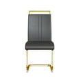 thumbnail image 4 of Kitchen Dining Chairs Set of 4, Modern PU Faux Leather High Back Dining Chair with C-Metal Legs, Dining Chairs with Upholstered Seat for Dining Room, Kitchen, 4 of 9