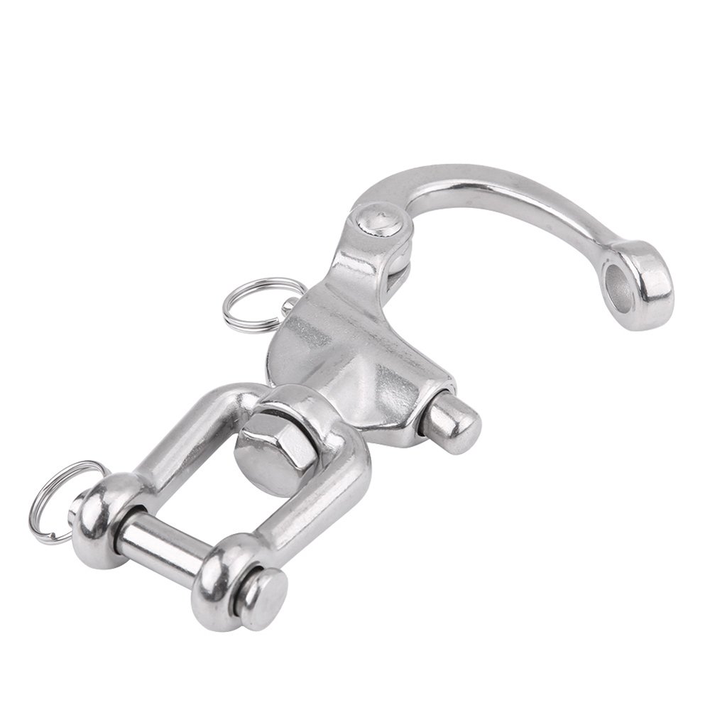 LYUMO 316 Stainless Steel Jaw Swivel Snap Shackle for Sailboat Spinnaker Halyard , Swivel Snap
