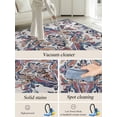 thumbnail image 5 of Boho Ethnic Style Area Rug for Bedroom 2.7x5 Ft Retro Leaves Texture Super Soft fuzzy Throw Rug Non-Slip Fluffy Plush Indoor Floor Carpet for Living Room Nursery Home Decor, 5 of 8