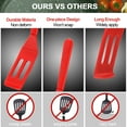 thumbnail image 5 of Mini Brownie Serving Spatula Flexible Nonstick Silicone Serve Turner Heat-Resistant Cookie Spatula Slotted Spatula for Flip Egg in Small Frying Pan Cookie Batter Lemon Square (Red, 2), 5 of 7