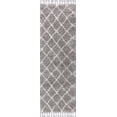 thumbnail image 3 of JONATHAN Y MERCER SHAG 2 x 8 Runner Rug, Mercer Plush Tassel Moroccan Geometric Trellis - Gray/Cream, MCR104C-28, 3 of 3