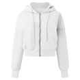 thumbnail image 4 of Womens Hoodie Long Sleeve Lightweight Zip Up Hoodie Women Unisex Hoodie White Sweatshirt womens Fall Jackets Women's Clothing, 4 of 5