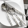 thumbnail image 3 of Dinner Spoon Exquisite Delicate Anti-rust Reusable Dining High Hardness Stainless Steel Faux Pearl Cutter Cutlery Restaurant Accessories, 3 of 8