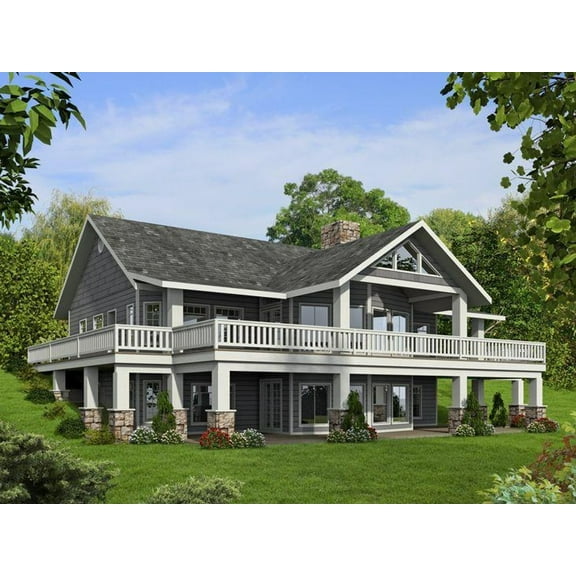 001-2200: Northwest Mountain 3 Bed, 3 Bath Luxury Home Plan, 3861 Sq Ft: Full Blueprints with License to Build by Home Plan Marketplace - Lesuto