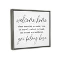 thumbnail image 4 of Stupell Industries Welcome Home Belonging Family Quote Casual Script Graphic Art Luster Gray Floating Framed Canvas Print Wall Art, Design by Lettered and Lined, 4 of 5