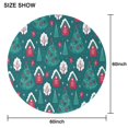 thumbnail image 6 of Dark Teal Christmas Village Pattern Round Tablecloth 60"x60",Wrinkle Wipeable Table Cloth for Kitchen Dining Room Picnic Patio Party, 6 of 6