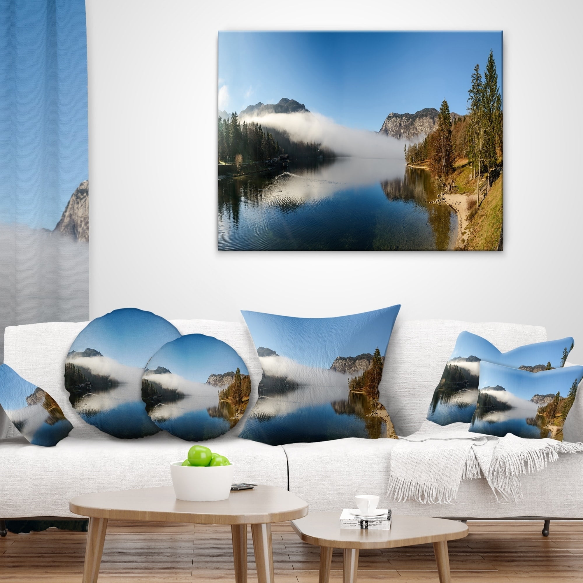 in x 26 in Insert Printed On Both Side Designart CU14731-26-26 Bohinj Lake Panorama Seashore Cushion Cover for Living Room Sofa Throw Pillow 26 in