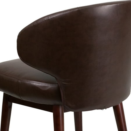 Flash Furniture - Comfort Back  Contemporary Leather/Faux Leather Side Chair - Upholstered - Brown LeatherSoft