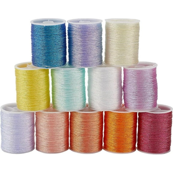 12Pcs 19.69 Yards All Purpose Sewing Thread Assortment Bulk Set Pack Polyester Colorful Embroidery 6 Ply Twine Versatile Use Threads for Sewing Making Adults Hand Machine Stitching Travel