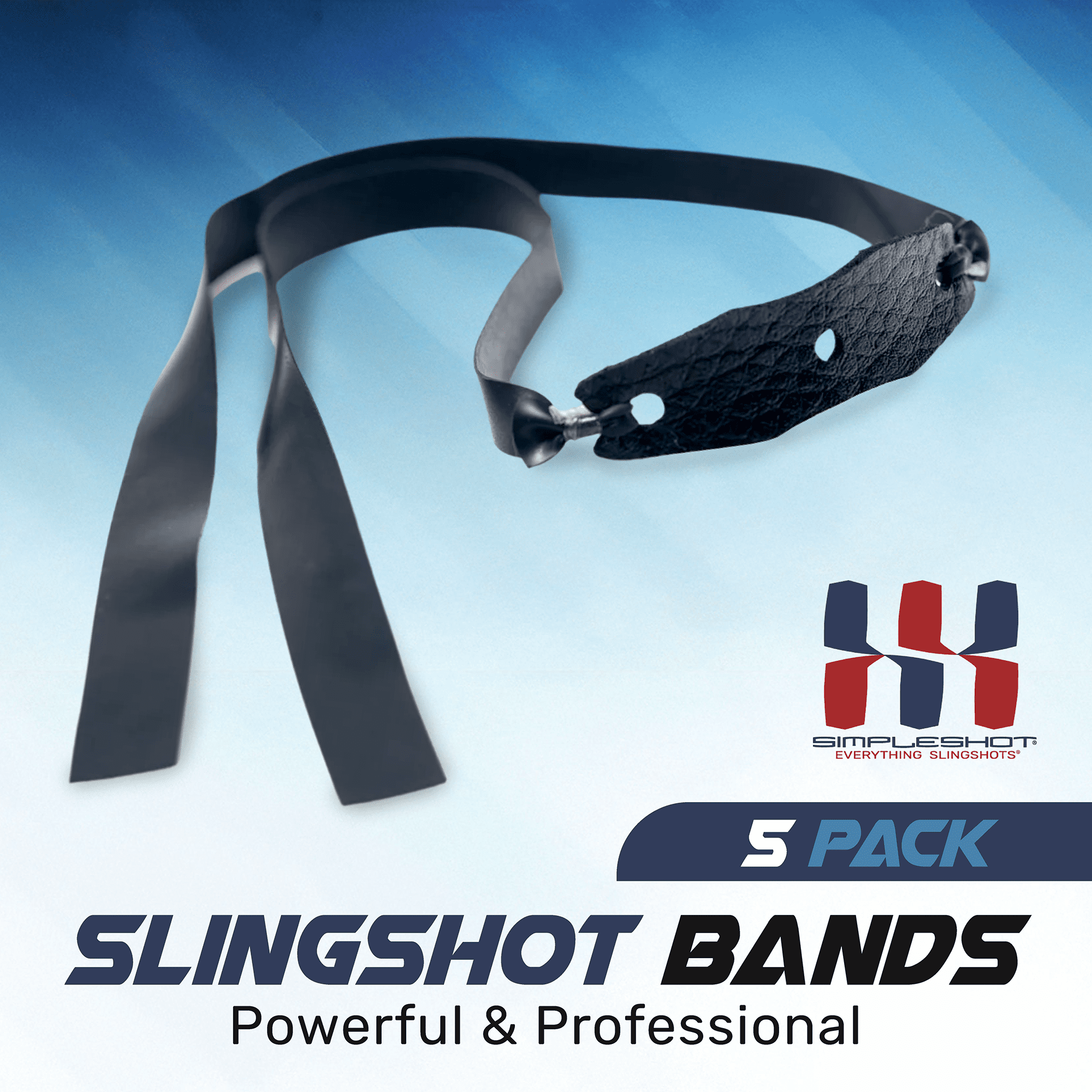 1/4" Lite Slingshot Bands (5-Pack) Powerful Professional Elastic Rubber SimpleShot Shooting Flat Bands