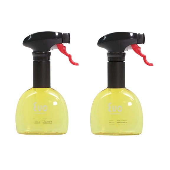 Evo Mini Oil Sprayers, Non-Aerosol For Olive Oil, Cooking Oils And Vinegars, Set Of 2, Yellow, 8-Ounce Capacity, For Grilling, Roasting, Air Frying, Baking And Sala