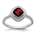thumbnail image 1 of 14k White Gold Cushion Garnet Ring, 1 of 1