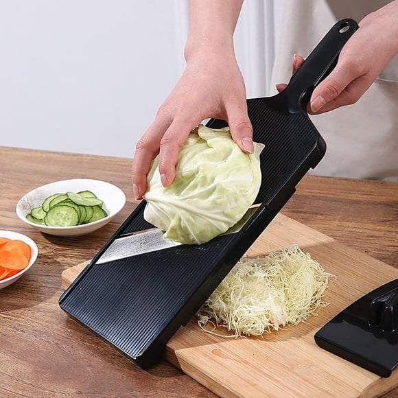 Vegetable Cutter for Cabbage Slicing and Grating – Wide Slice Half Cabbage Cutter with Holder Japanese Style Shavings Vegetable Slicer for Chopping and Grating