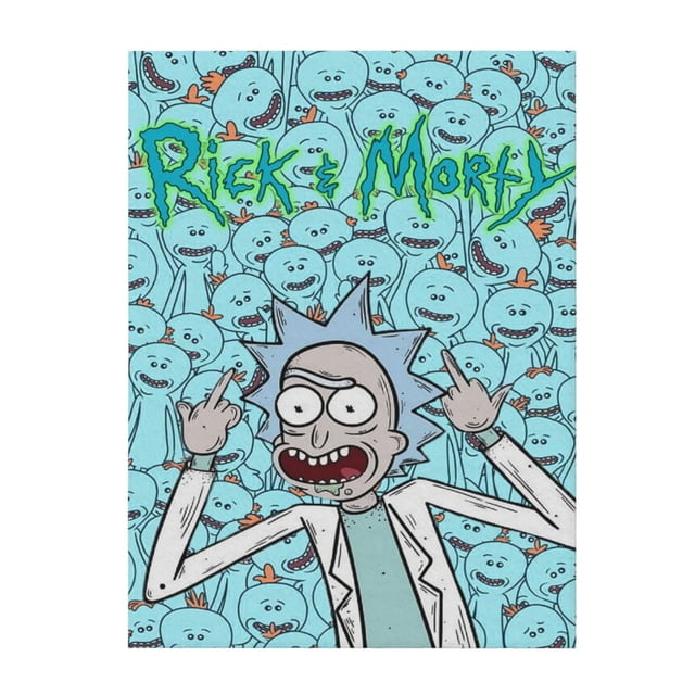 Manta de felpa suave y cómoda de Rick y Morty, manta de franela cálida y ligera para sofá cama de 50 x 40 pulgadas