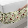 thumbnail image 2 of Winter Bed Skirt, Deer Silhouettes with Blossoming Flowers Abstract Christmas Nature, Elastic Bedskirt Dust Ruffle Wrap Around for Bedding Decor, 4 Sizes, Olive Green Pale Green, by Ambesonne, 2 of 2
