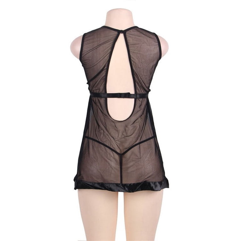sheer lingerie dress Sexy for Women Lightweight Mesh Sleep Dress Spaghetti Straps V-Neck Cami Pajamas Lace Loungewear Beige at Amazon Women's Clothing store hook closure Lace Up Dress Lingerie -