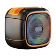 thumbnail image 2 of Altavoz BT portátil con soporte para teléfono fácil de transportar Música Stereo TF Reproducción USB con luces RGB para caminatas en el hogar Camping Naranja, 2 of 9