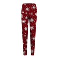 thumbnail image 2 of Gibobby Leggings de Navidad para mujer Mallas con estampado de Navidad para mujer, mallas elásticas, pantalones informales, botas, pantalones(Rojo,XG), 2 of 5
