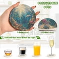 thumbnail image 3 of Qxltty Underwater World Drink Coasters with Holder 6pcs Handmade Woven Simple Vintage Saucer Set, 3 of 7