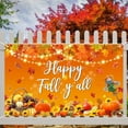 thumbnail image 7 of 7x5FT Happy Fall Y'all Beautiful Backdrop Banner Autumn Harvest Holiday Happy Fall Party Decorations Pumpkin Maple Leaf Thanksgiving Day Party Banner for Home Outdoor Yard Decor, 7 of 7