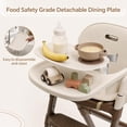 thumbnail image 3 of PRVAETU Foldable High Chair For Baby, Easy-to-Clean Feeding Chair with Removable Tray, Adjustable Legs and Seat Belt For Infant Toddlers,Beige, 3 of 7