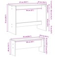 thumbnail image 2 of vidaXL 3 Piece Dining Table and Bench set Smoked Oak Engineered Wood, 2 of 5